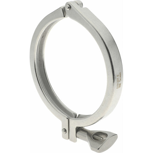 VNE 13MHHM3.0-H Sanitary Stainless Steel Pipe Clamp with Holed Wing Nut 3", Clamp Connection