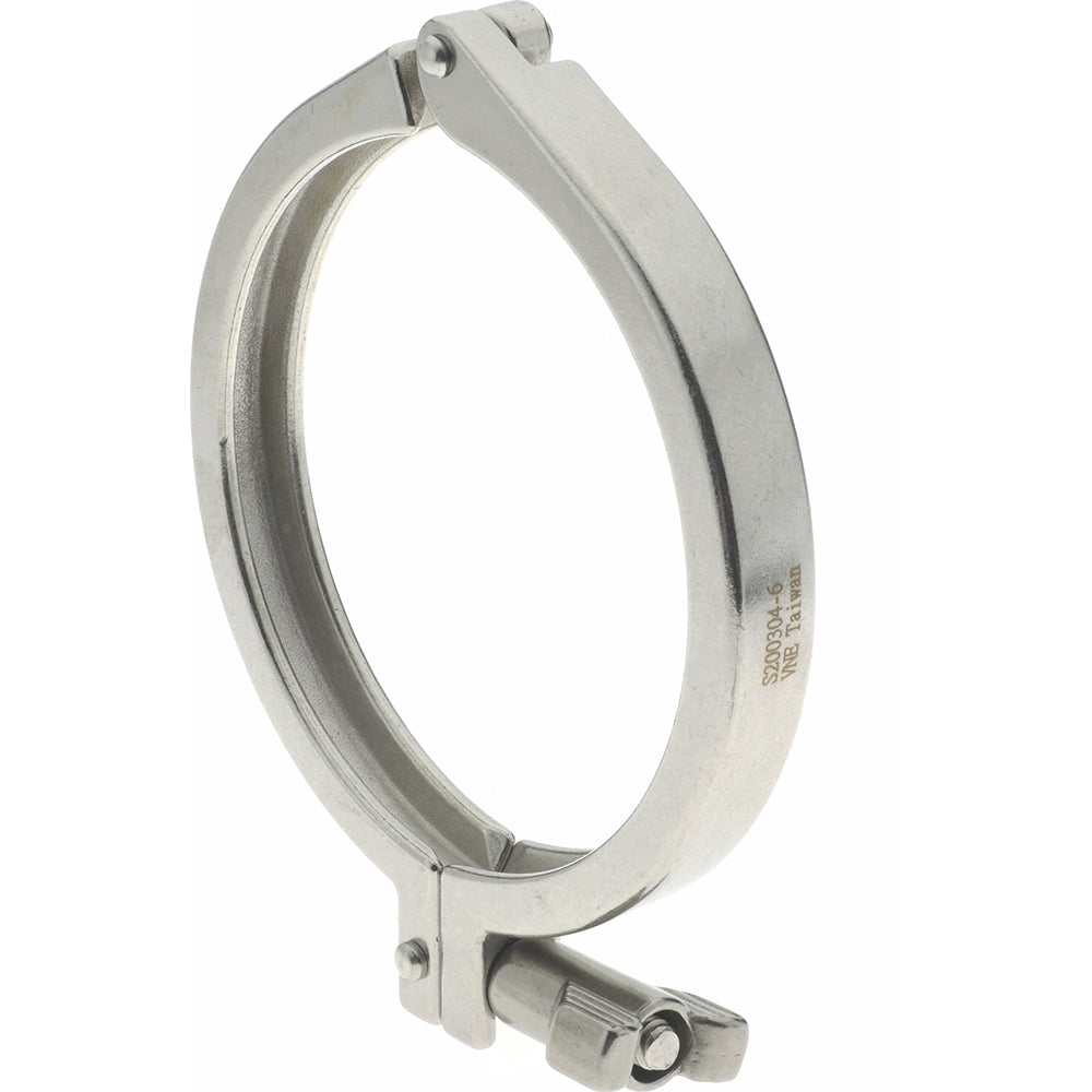 VNE 13MHHM4.0 Sanitary Stainless Steel Pipe Clamp with Wing Nut 4", Clamp Connection