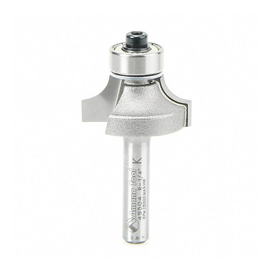 Amana Tool 49504 1" Diam, 1/2" LOC, 2 Flute Carbide-Tipped Edge Profile Round-Over Router Bit