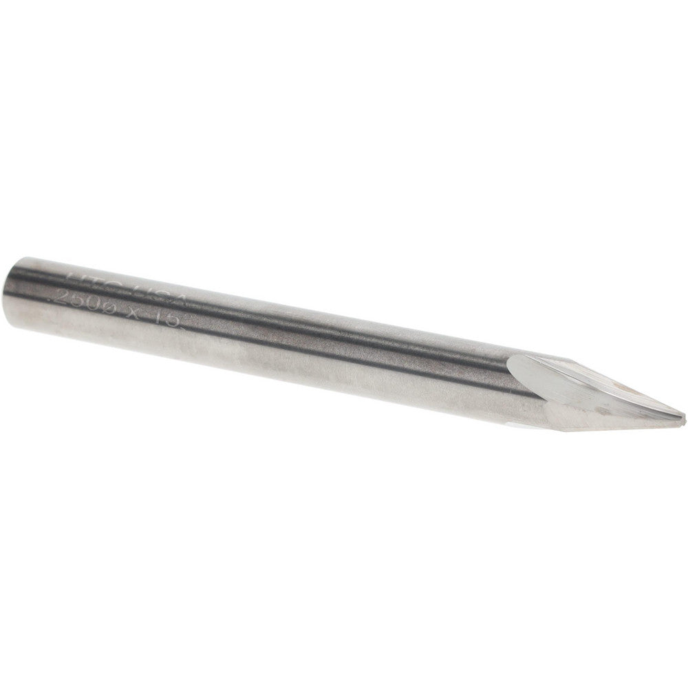 Harvey Tool 18515 Chamfer Mill 1/4" Dia, 1/4" Shank Dia, 30 deg, 3 Flute, Solid Carbide, Single End