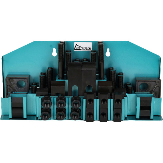 Gibraltar 68007G Fixture Clamp Step Block & Clamp Set 52 Pc, M16x2.0 Stud Thread, 20 mm T-Slot, 25 mm Step Block Width