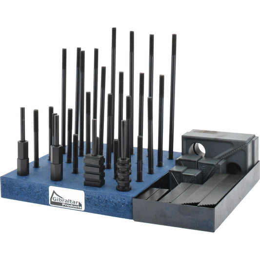 Gibraltar 20201G 50 Piece Fixturing Step Block & Clamp Set with 1" Step Block, 3/8" T-Slot, 5/16-18 Stud Thread