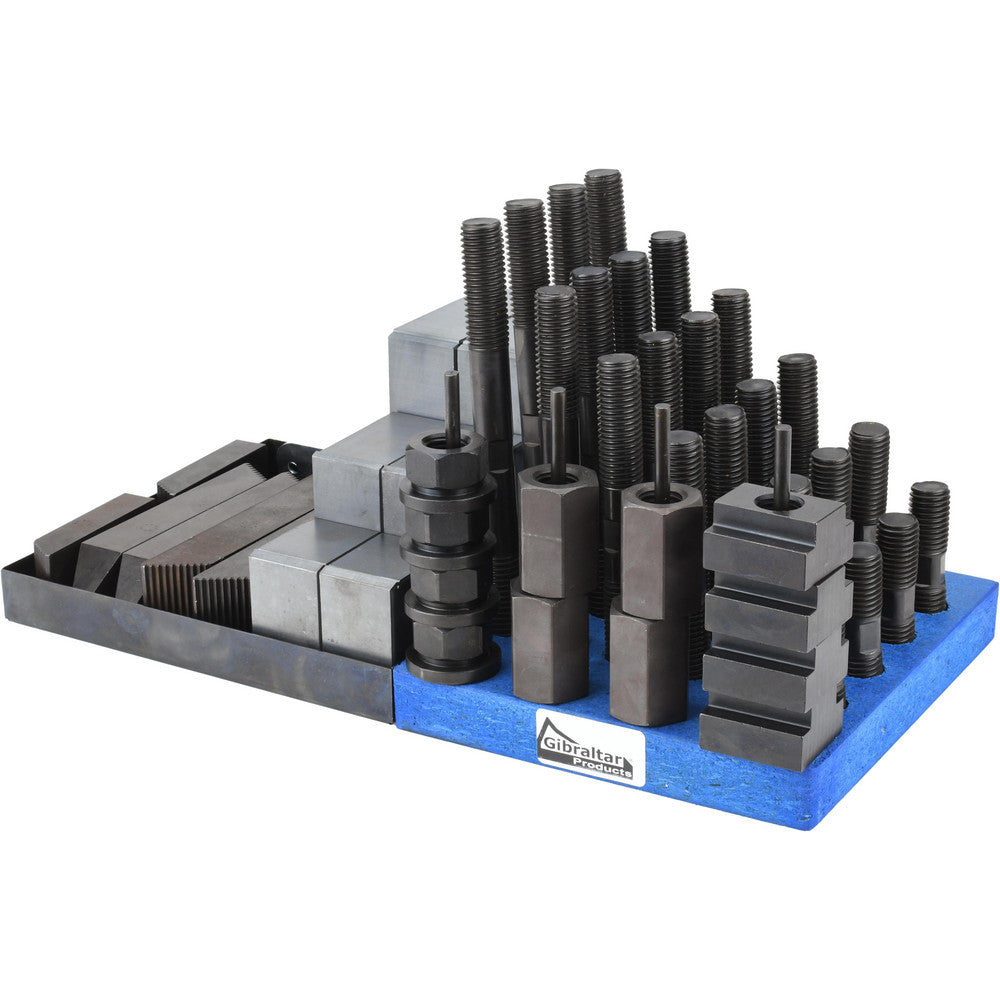 Gibraltar 20219G Fixture Clamp Step Block & Clamp Set 50 Pc, 3/4-10 Stud Thread, 1" T-Slot, 1-1/2" Step Block Width