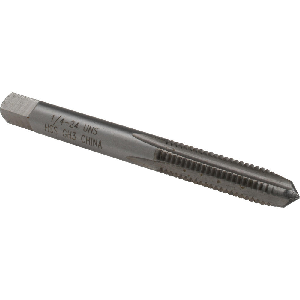 Value Collection JY4840229 Straight Flute Tap 1/4-24 UNS, 4 Flute, Plug Chamfer, High-Speed Steel, Bright/Uncoated Finish