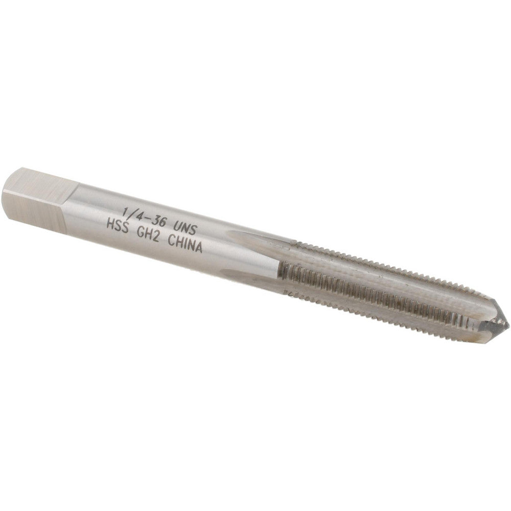 Value Collection JY4840369 Straight Flute Tap 1/4-36 UNS, 4 Flute, Plug Chamfer, HSS, Bright/Uncoated Finish