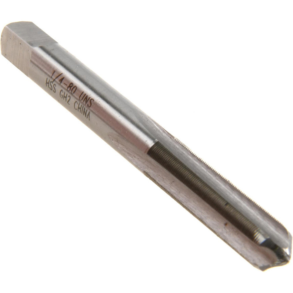 Value Collection JY4840757 Straight Flute Tap 1/4-80 UNS, 4 Flute, Plug Chamfer, 3B Class of Fit, High-Speed Steel, Bright/Uncoated Finish