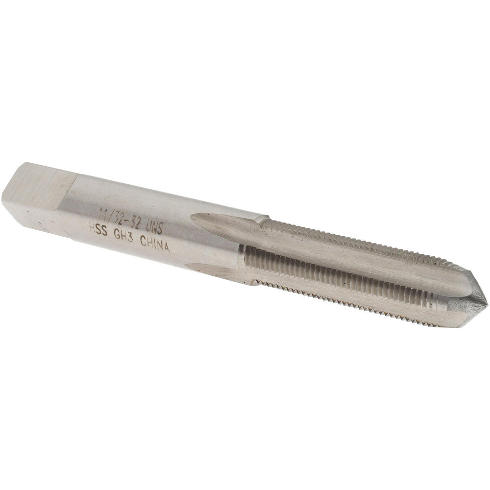 Value Collection JY4841920 Straight Flute Tap 11/32-32 UNS, 4 Flutes, Plug, 3B Class of Fit, High Speed Steel, Bright/Uncoated