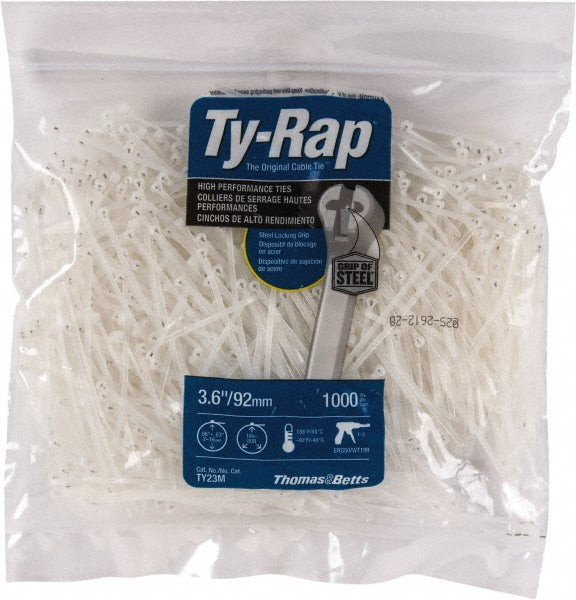 Thomas & Betts TY23M Cable Tie Duty 3.62" Long, Natural, Nylon, Standard