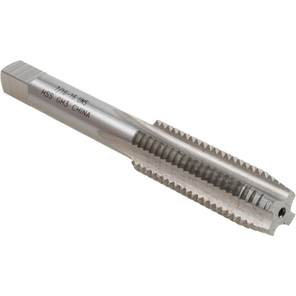 Value Collection JY4843058 7/16-16 Plug RH 3B H3 Bright High Speed Steel 4-Flute Straight Flute Hand Tap