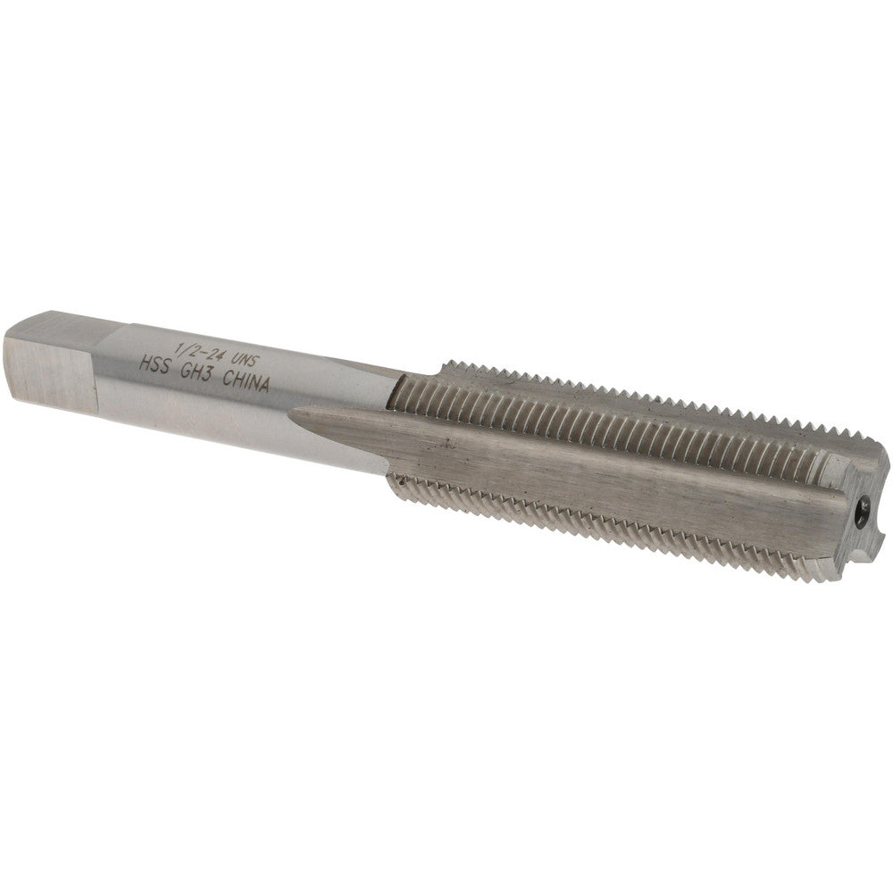 Value Collection JY4844205 Straight Flute Tap 1/2-24 UNS, 4 Flutes, Bottoming, 3B Class of Fit, High Speed Steel, Bright/Uncoated