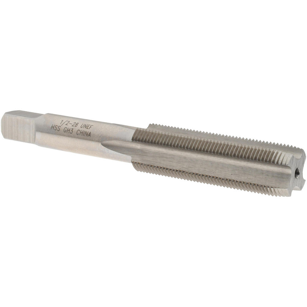 Value Collection JY4844254 Straight Flute Tap 1/2-28 UNEF, 4 Flutes, Plug, High Speed Steel, Bright/Uncoated