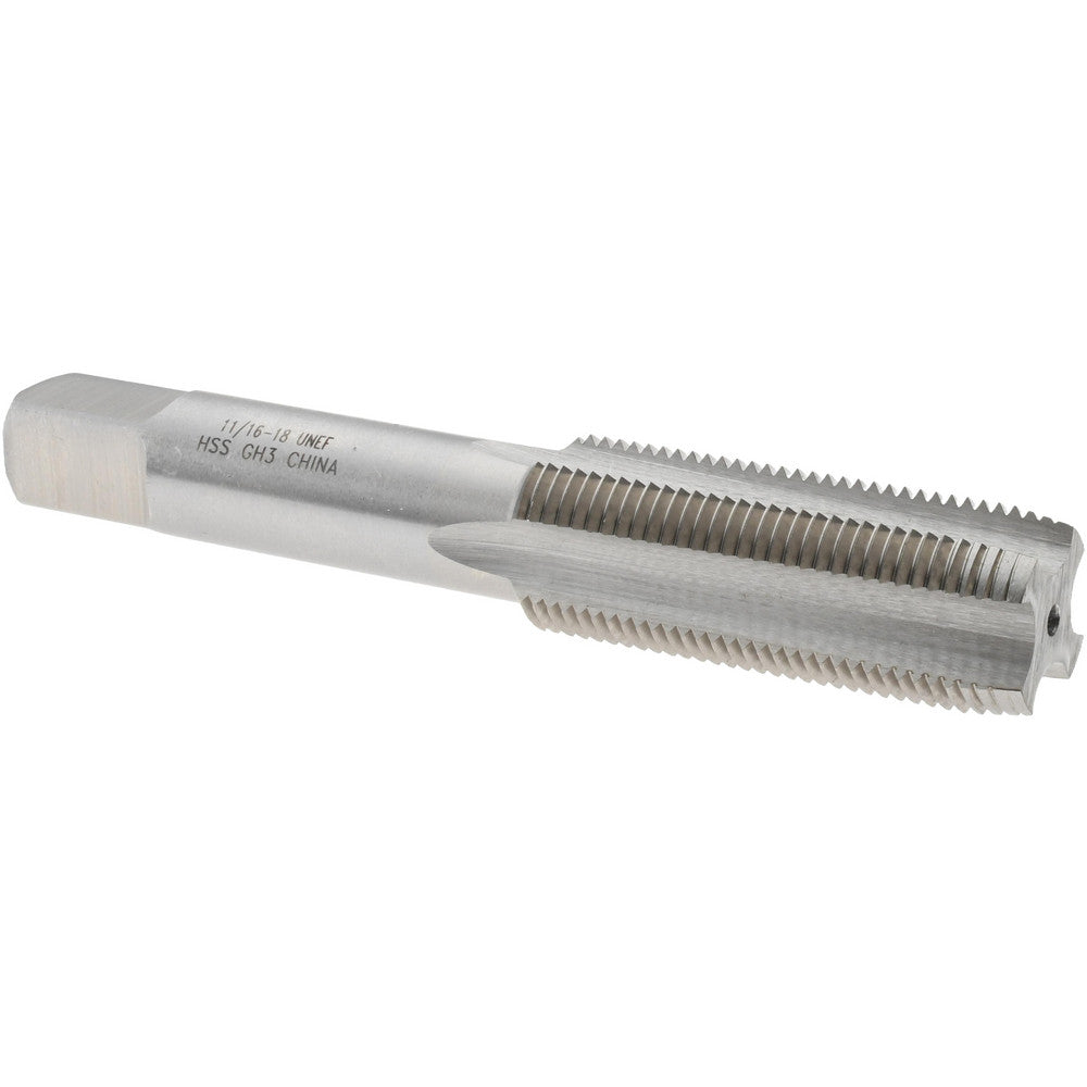 Value Collection JY4846762 Straight Flute Tap 11/16-18 UNEF, 4 Flutes, Plug, 3B Class of Fit, High Speed Steel, Bright/Uncoated