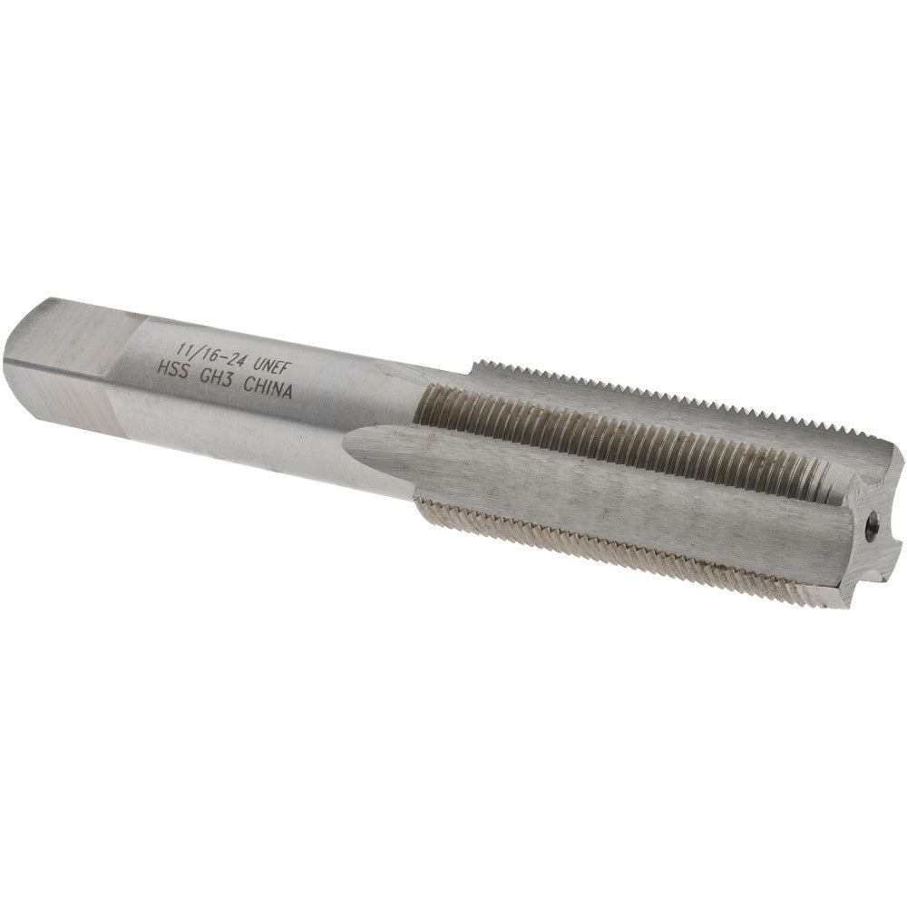 Value Collection JY4846820 Straight Flute Tap 11/16-24 UNEF, 4 Flutes, Plug, 3B Class of Fit, High Speed Steel, Bright/Uncoated