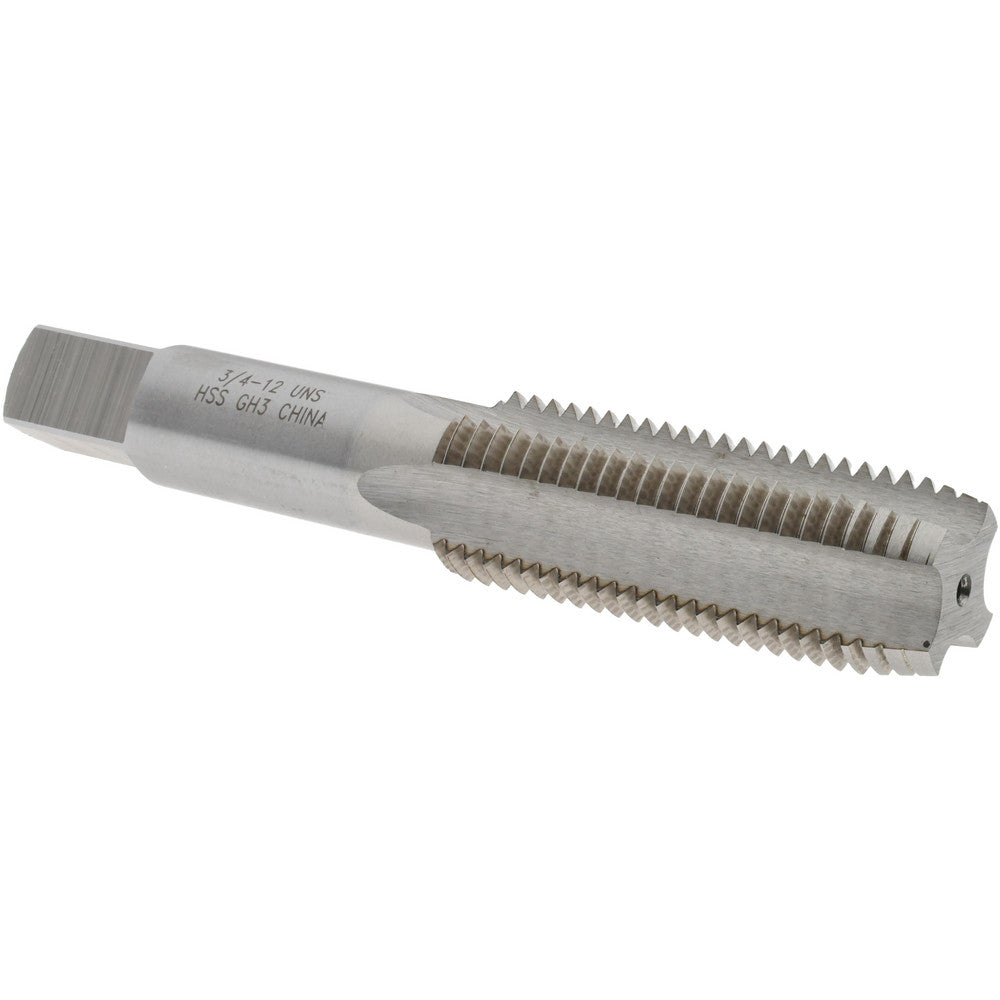 Value Collection JY4847075 Straight Flute Tap 3/4-12 UNS, 4 Flutes, Plug, 3B Class of Fit, High Speed Steel, Bright/Uncoated