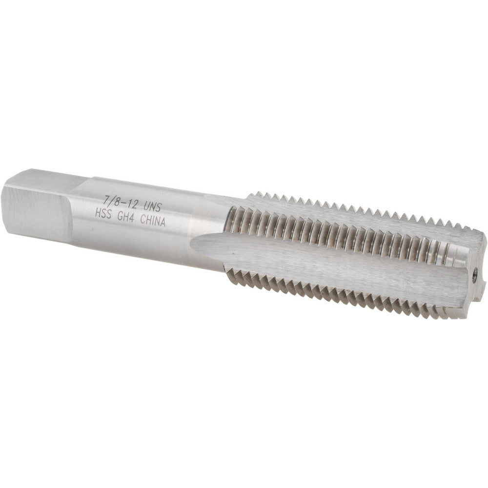 Value Collection JY4848065 Straight Flute Tap 7/8-12 UNS, 4 Flute, Plug Chamfer, 3B Class of Fit, HSS, Bright/Uncoated Finish
