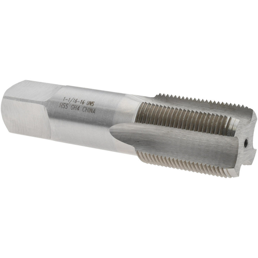 Value Collection JY4861217 Straight Flute Tap 1-1/16-16 UNS, 4 Flutes, Bottoming, 3B Class of Fit, High Speed Steel, Bright/Uncoated
