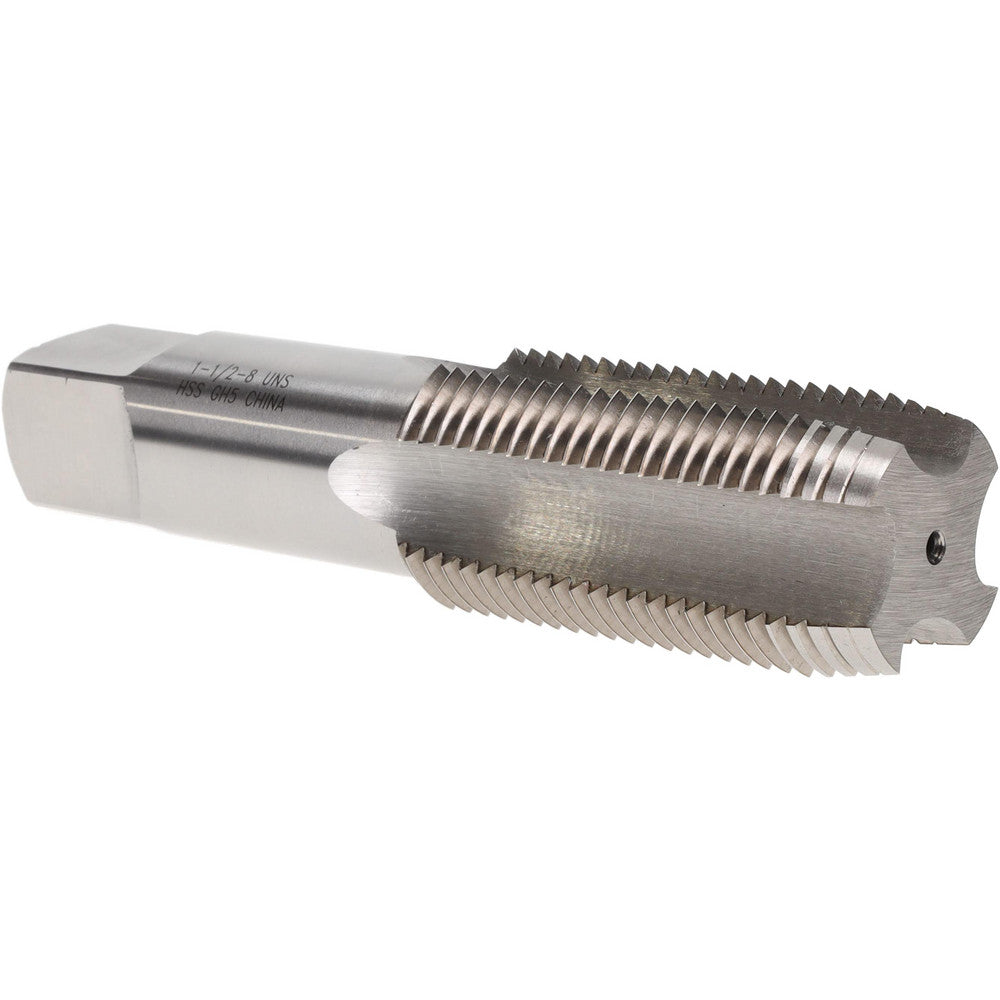 Value Collection JY4874053 Straight Flute Tap 1-1/2-8 UNS, 4 Flutes, Plug, High Speed Steel, Bright/Uncoated