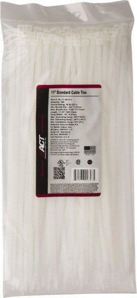ADVANCED CABLE TIES INC. AL-11-50-9 -C Cable Tie Duty 11.25" Long, Natural, Nylon, Standard