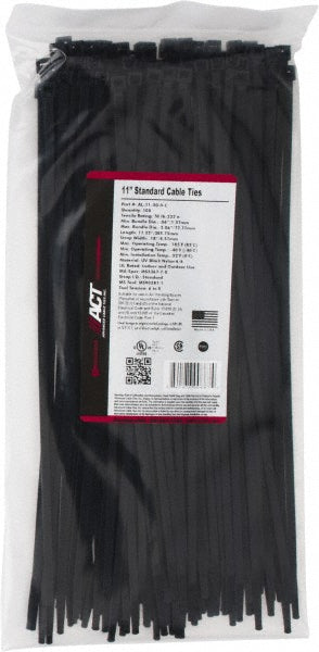ADVANCED CABLE TIES INC. AL-11-50-0-C Cable Tie Duty 11.25" Long, Black, Nylon, Standard