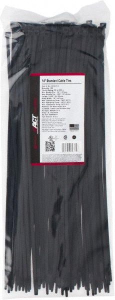 ADVANCED CABLE TIES INC. AL-14-50-0-C Cable Tie Duty 14.25" Long, Black, Nylon, Standard