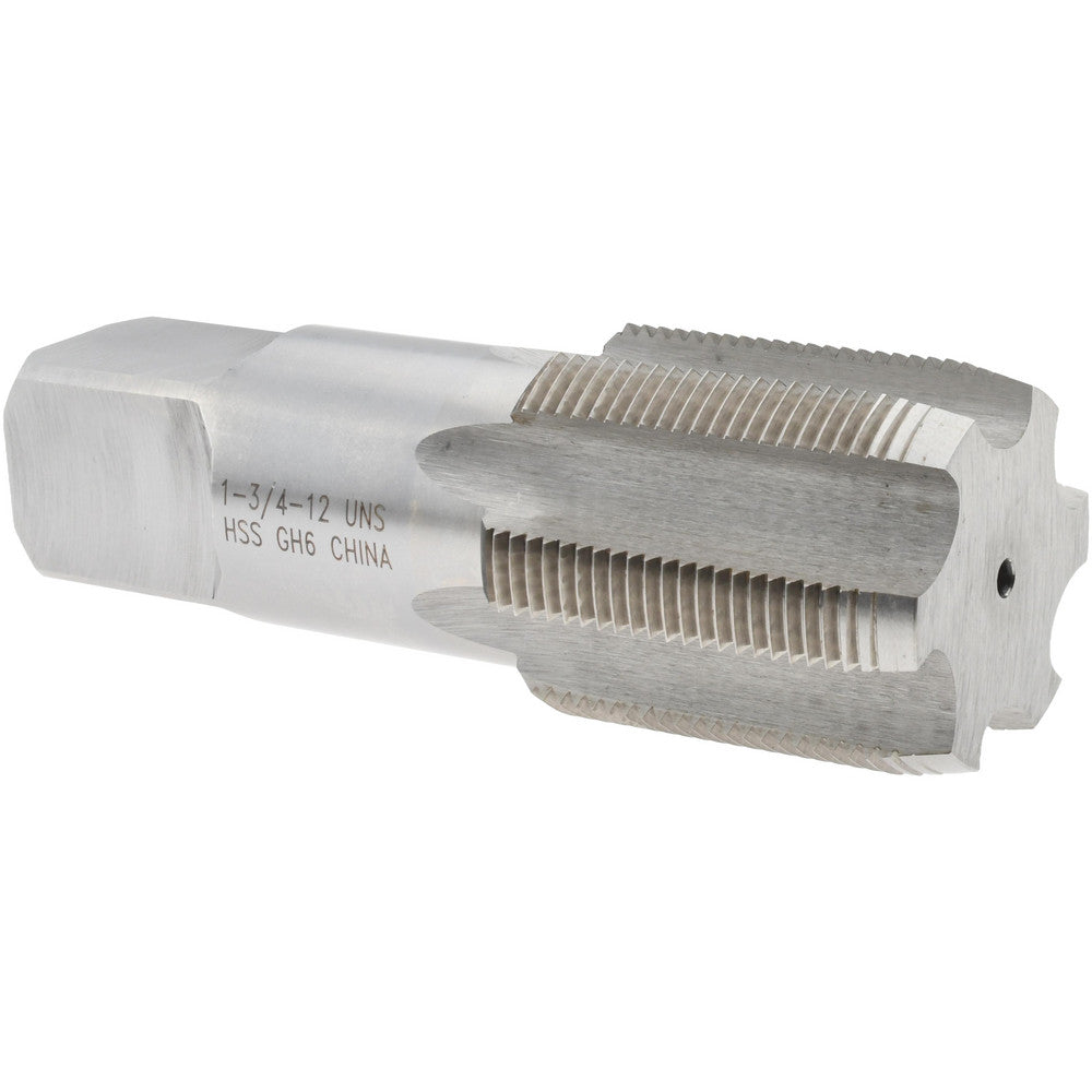 Value Collection JY4877080 Straight Flute Tap 1-3/4-12 UNS, 6 Flutes, Plug, High Speed Steel, Bright/Uncoated