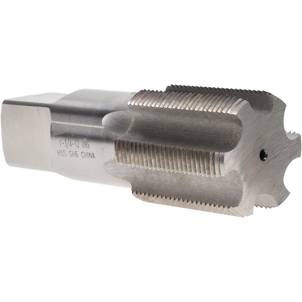 Value Collection JY4877098 Straight Flute Tap 1-3/4-12 UNS, 6 Flutes, Bottoming, High Speed Steel, Bright/Uncoated