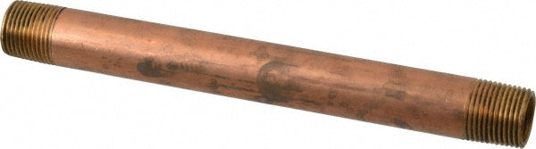 Merit Brass 2006-600BSPT Brass Pipe Nipple Threaded on Both Ends, 6" OAL, 3/8" BSPT