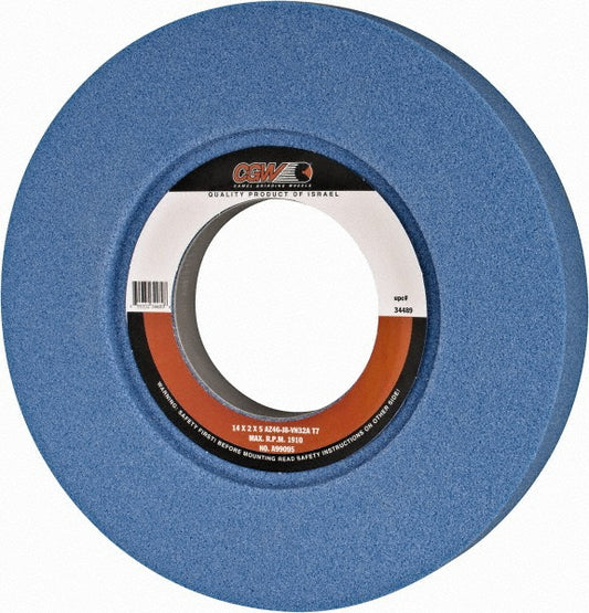 CGW Abrasives 34489 Surface Grinding Wheel 14" Dia, 2" Thick, 5" Hole, 46 Grit, J Hardness