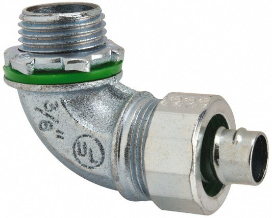 Cooper Crouse-Hinds LTK3890 Conduit Connector For Liquid-Tight, Malleable Iron, 3/8" Trade Size