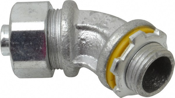 Cooper Crouse-Hinds LT3845 Conduit Connector For Liquid-Tight, Malleable Iron, 3/8" Trade Size
