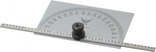 PEC Tools 5190 0 to 6 Inch Rule Measurement Range, 0 to 180&deg Angle Measurement Range, Rectangle Head Tempered Steel Protractor and Depth Gage