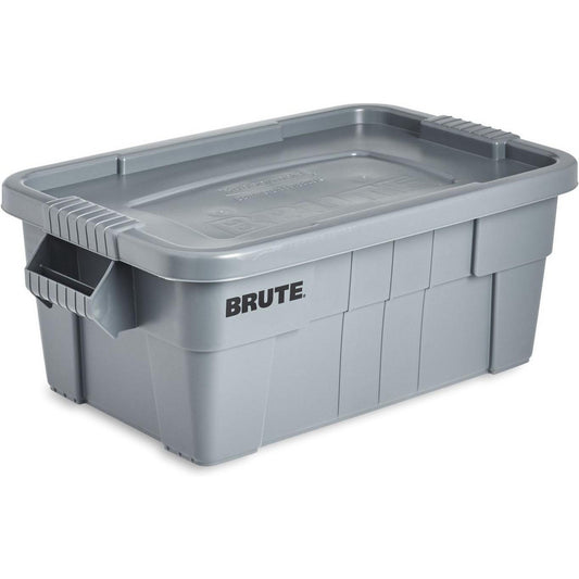 Rubbermaid FG9S3000GRAY BRUTE Tote Storage Container with Lid, 14-Gallon-included, Rugged/Reusable Boxes, Gray