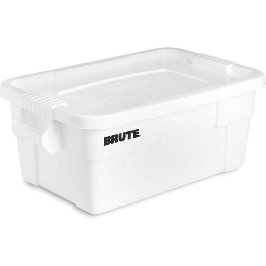 Rubbermaid FG9S3000WHT BRUTE Tote Storage Container with Lid-included, 14-Gallon, White, Rugged/Reusable Boxes