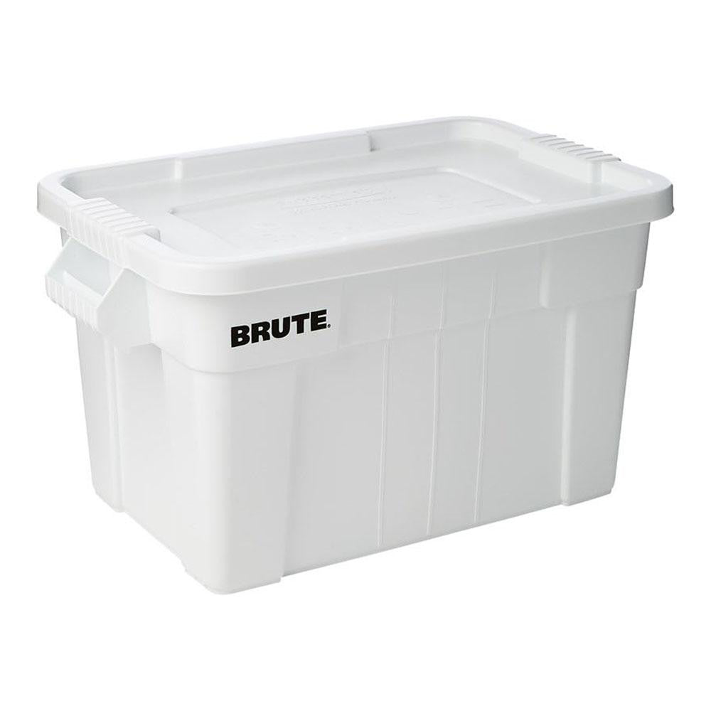 Rubbermaid FG9S3100WHT BRUTE Tote/Box/Storage Container with Lid-included, Rugged reusable boxes, White