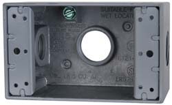 Cooper Crouse-Hinds TP7018 Electrical Outlet Box Aluminum, Rectangle, 4-9/16" OAH, 2-7/8" OAW, 2" OAD, 1 Gang