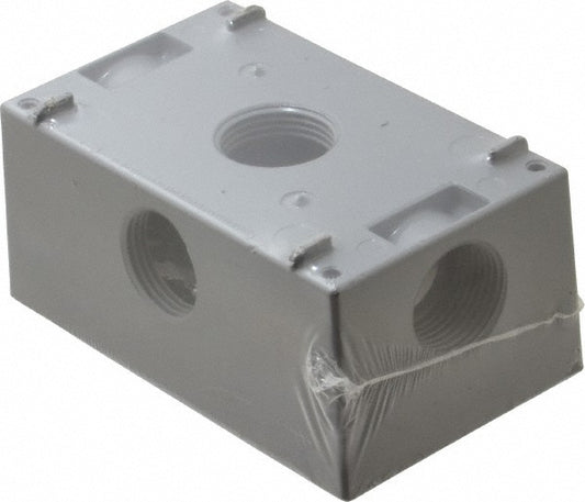 Cooper Crouse-Hinds TP7066 Electrical Outlet Box Aluminum, Rectangle, 4-9/16" OAH, 2-7/8" OAW, 2" OAD, 1 Gang