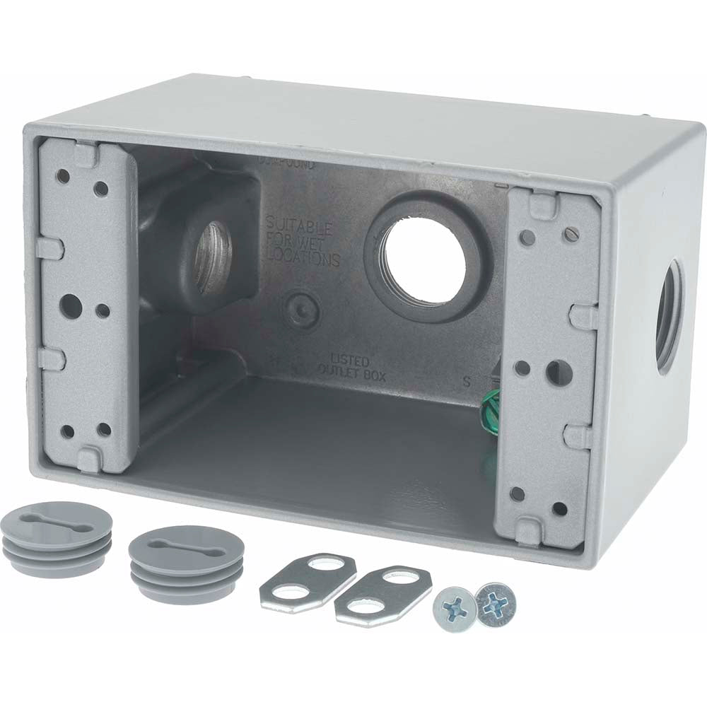 Cooper Crouse-Hinds TP7074 Electrical Outlet Box Aluminum, Rectangle, 4-1/4" OAH, 2-7/8" OAW, 2-21/32" OAD, 1 Gang