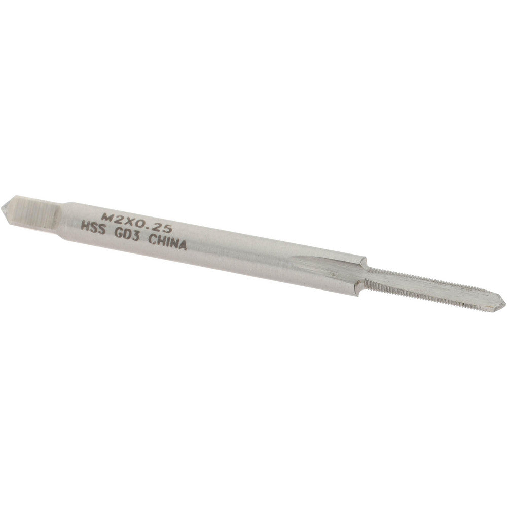 Value Collection JY4990651 Straight Flute Tap M2x0.25 Metric Fine, 3 Flutes, Plug, 6H Class of Fit, High Speed Steel, Bright/Uncoated
