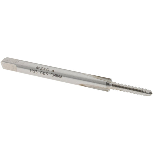 Value Collection JY4990701 Straight Flute Tap M2x0.4 Metric Coarse, 3 Flute, Plug Chamfer, 6H Class of Fit, HSS, Bright/Uncoated Finish
