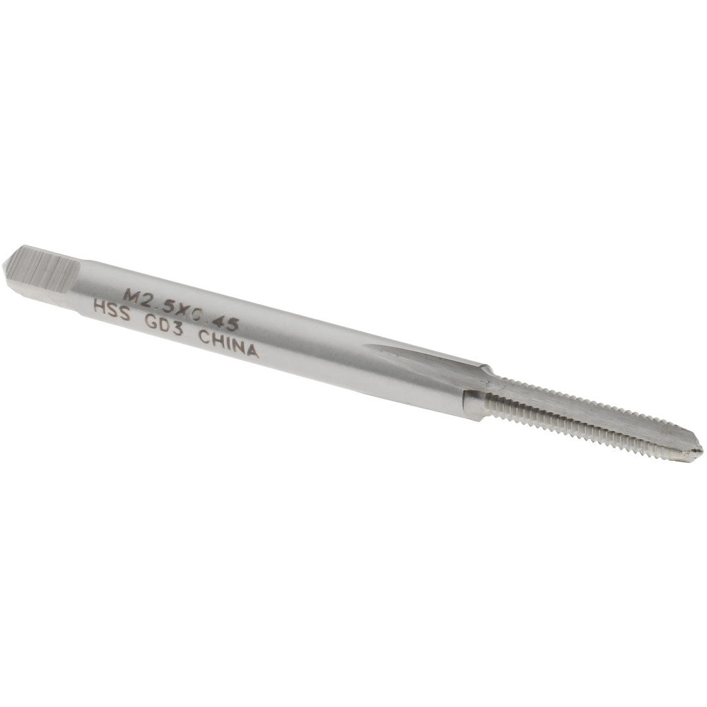 Value Collection JY4991006 Straight Flute Tap M2.5x0.45 Metric Coarse, 3 Flutes, Plug, 6H Class of Fit, High Speed Steel, Bright/Uncoated