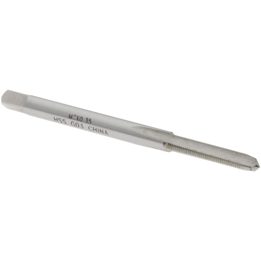Value Collection JY4991154 Straight Flute Tap M3x0.35 Metric Fine, 3 Flutes, Plug, 6H Class of Fit, High Speed Steel, Bright/Uncoated