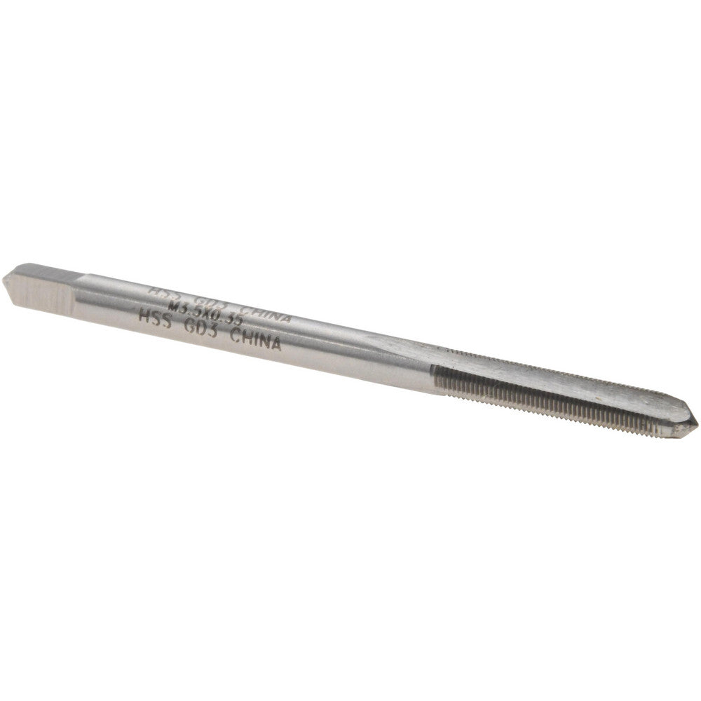 Value Collection JY4991352 Straight Flute Tap M3.5x0.35 Metric Fine, 3 Flutes, Plug, 6H Class of Fit, High Speed Steel, Bright/Uncoated
