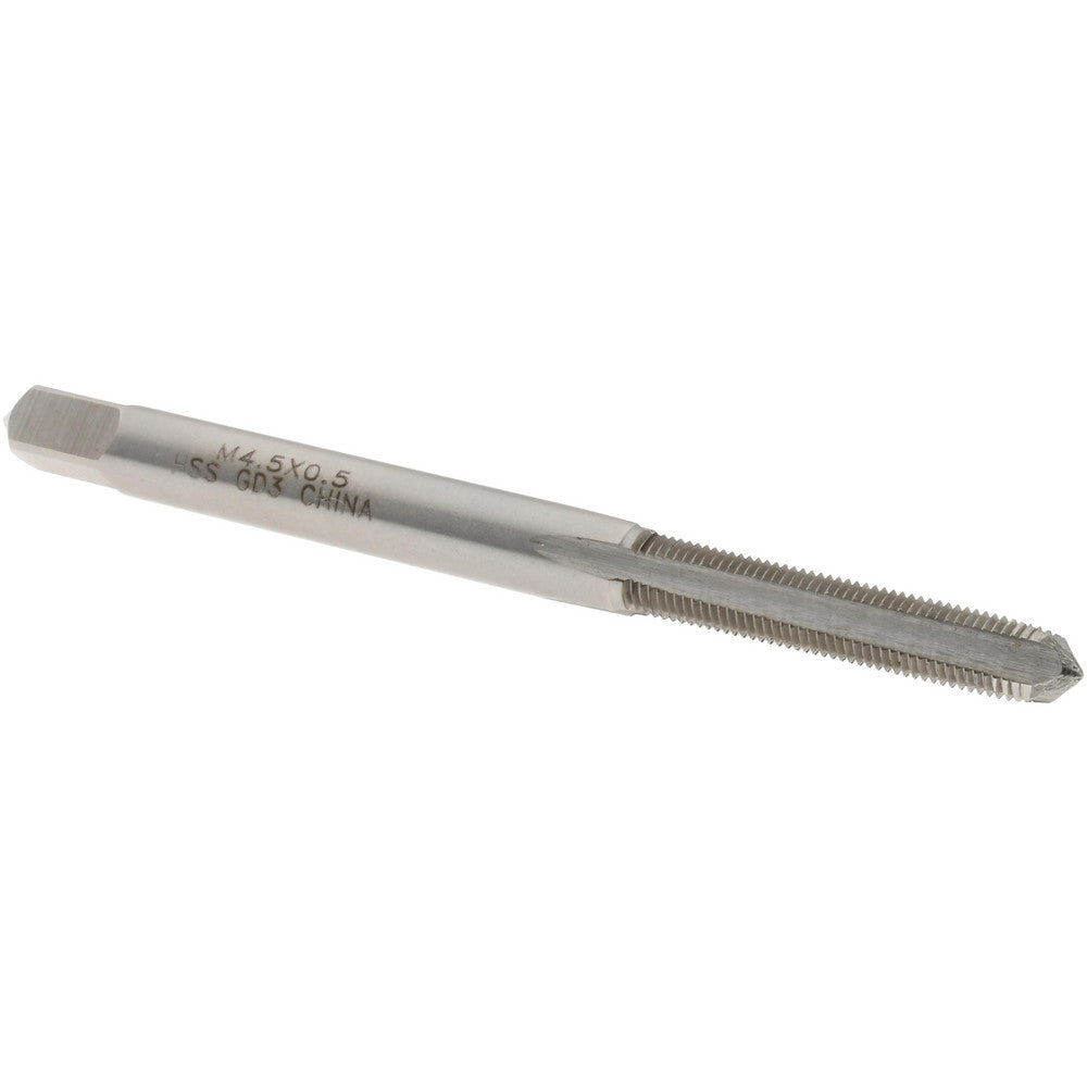 Value Collection JY4991600 Straight Flute Tap M4.5x0.50 Metric Fine, 4 Flutes, Plug, 6H Class of Fit, High Speed Steel, Bright/Uncoated