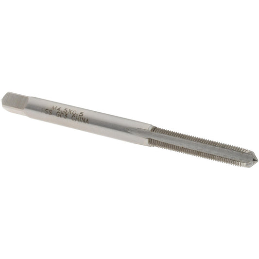 Value Collection JY4991600 Straight Flute Tap M4.5x0.50 Metric Fine, 4 Flutes, Plug, 6H Class of Fit, High Speed Steel, Bright/Uncoated