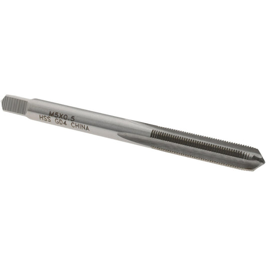 Value Collection JY4991709 Straight Flute Tap M5x0.50 Metric Fine, 4 Flutes, Plug, High Speed Steel, Bright/Uncoated