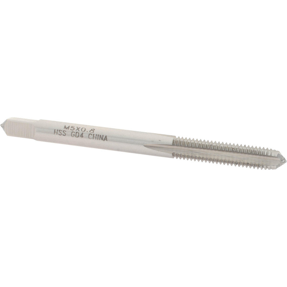 Value Collection JY4991808 Straight Flute Tap M5x0.80 Metric Coarse, 4 Flutes, Plug, 6H Class of Fit, High Speed Steel, Bright/Uncoated