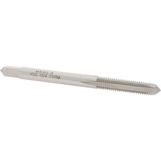 Value Collection JY4991808 Straight Flute Tap M5x0.80 Metric Coarse, 4 Flutes, Plug, 6H Class of Fit, High Speed Steel, Bright/Uncoated