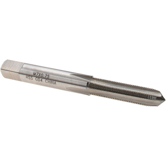 Value Collection JY4992301 Straight Flute Tap M7x0.75 Metric Fine, 4 Flutes, Plug, 6H Class of Fit, High Speed Steel, Bright/Uncoated