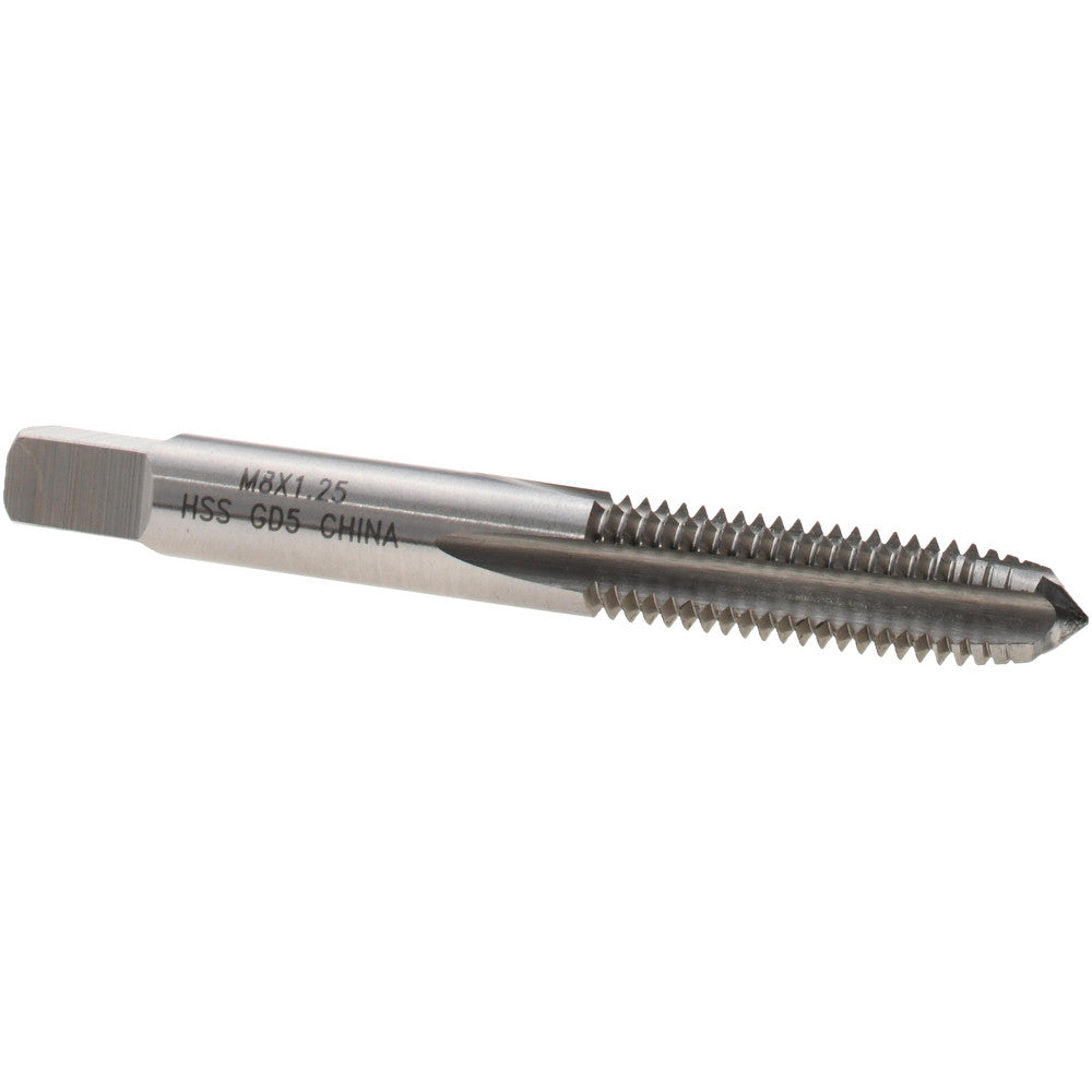 Value Collection JY4992558 Straight Flute Tap M8x1.25 Metric Coarse, 4 Flutes, Plug, 6H Class of Fit, High Speed Steel, Bright/Uncoated