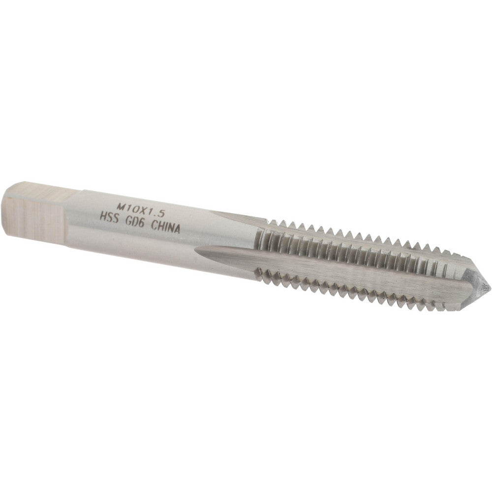 Value Collection JY4992905 Straight Flute Tap M10x1.50 Metric Coarse, 4 Flutes, Plug, 6H Class of Fit, High Speed Steel, Bright/Uncoated